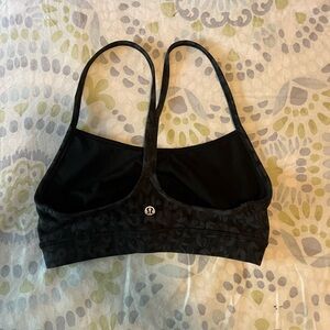 Lululemon black leopard pattern sports bra